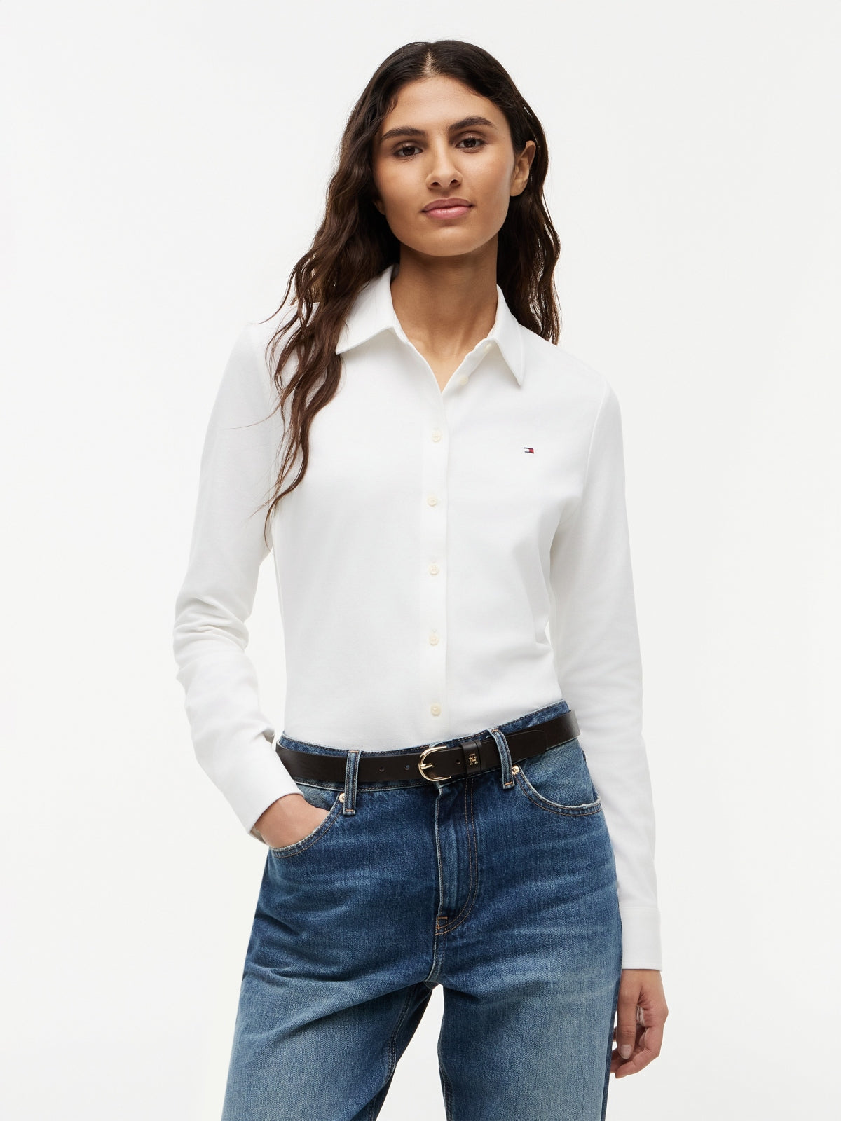 TOMMY HILFIGER WWWW SLIM PIQUE BTN DOWN en color BLANCO (4)