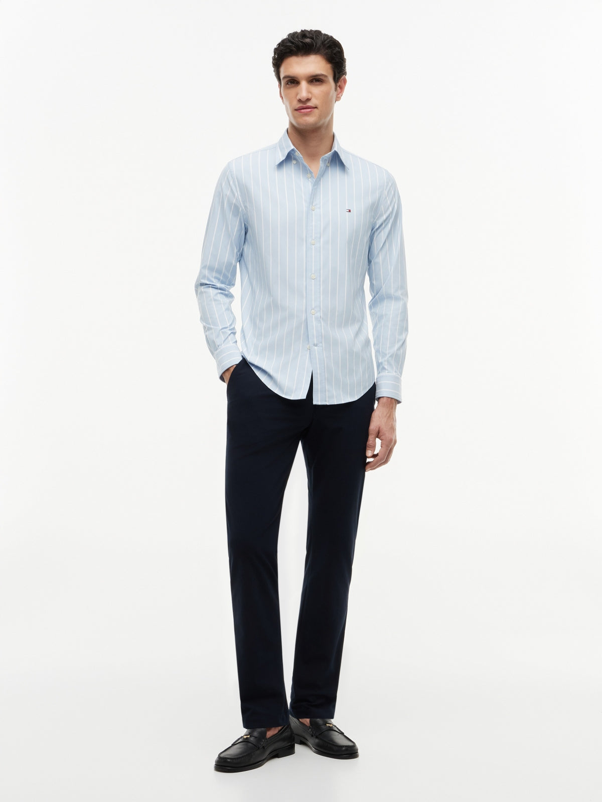 TOMMY HILFIGER MWMW PERFORMANCE POPLIN STRIP en color AZUL (1)
