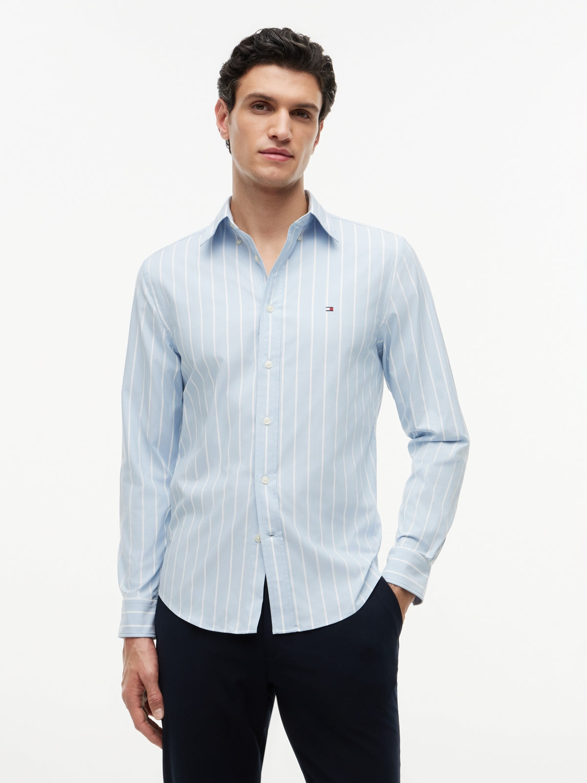 TOMMY HILFIGER MWMW PERFORMANCE POPLIN STRIP en color AZUL (5)