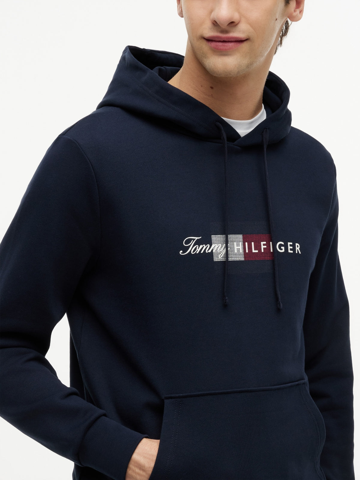 TOMMY HILFIGER MWMW SCRIPT FLAG HOODIE en color AZUL (4)
