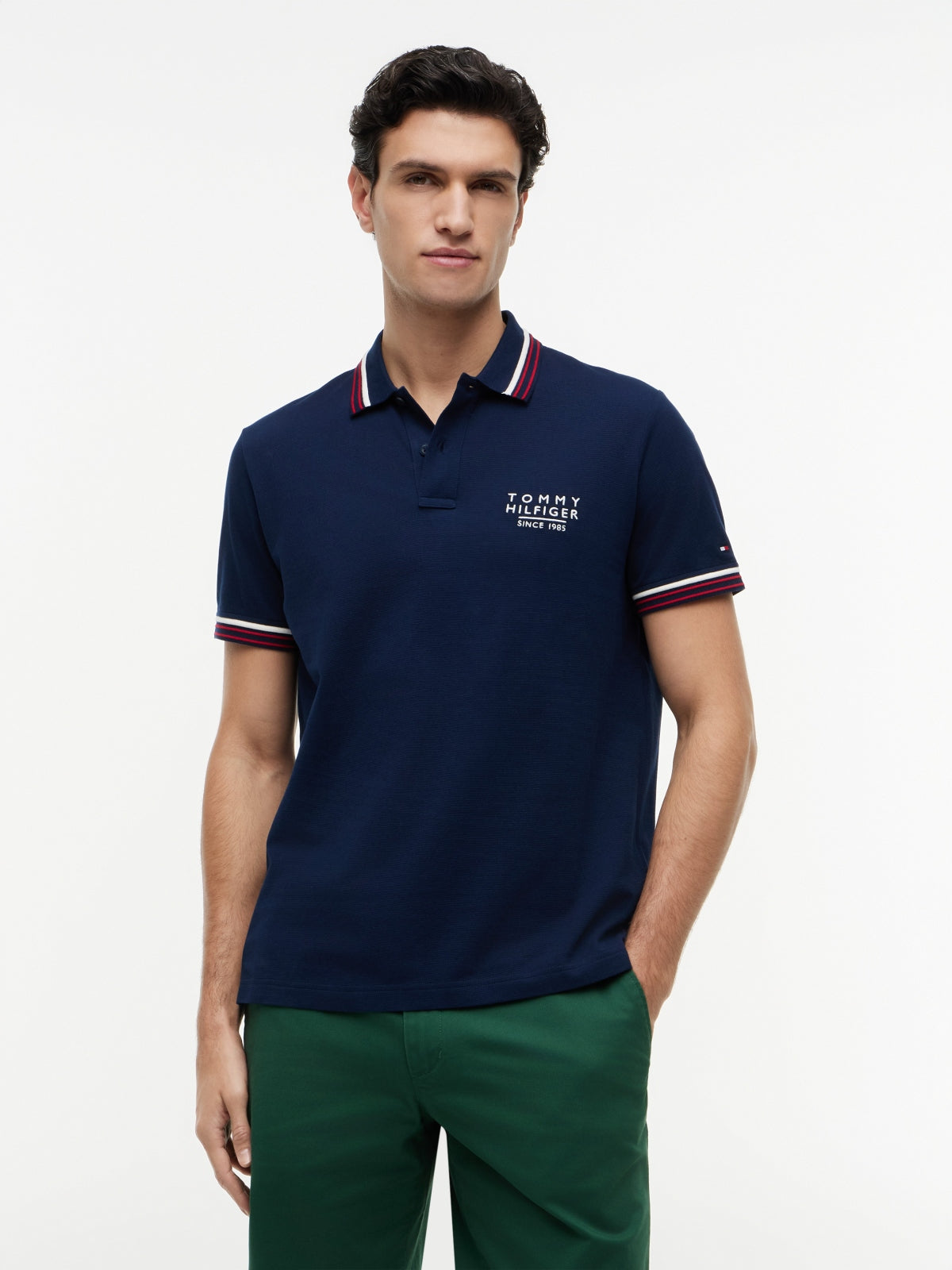 TOMMY HILFIGER MWMW RWB COLLAR CUFF DETAIL P en color AZUL (1)