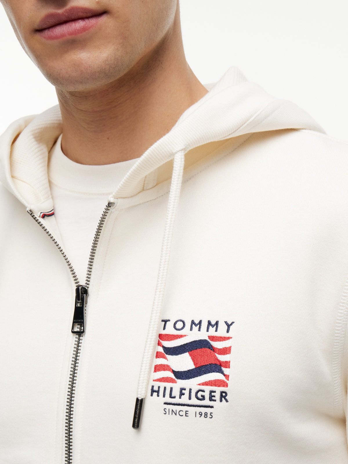 TOMMY HILFIGER MWMW RWB BOX FLAG TR FULL ZIP en color BLANCO (4)