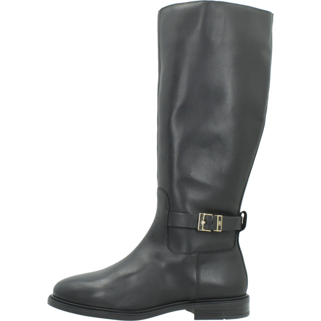 TOMMY HILFIGER FWFW BUCKLE LEATHER KNEE BOOT en color NEGRO (2)