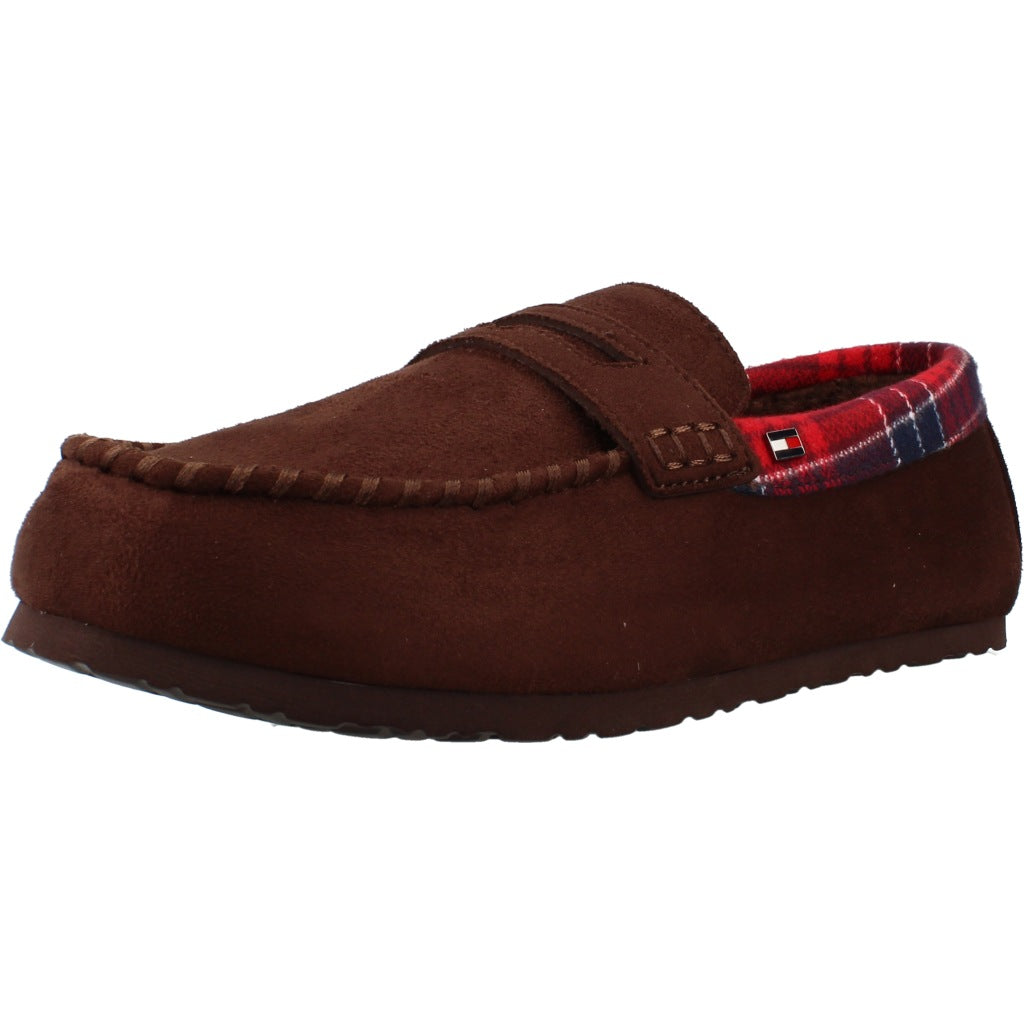 TOMMY HILFIGER FMFM CHECK DRIVER HOUSE SHOE en color MARRON (1)