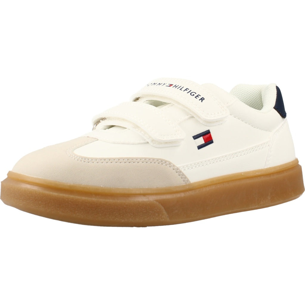 TOMMY HILFIGER LOW CUT VELCRO SNEAKER en color BLANCO (1)