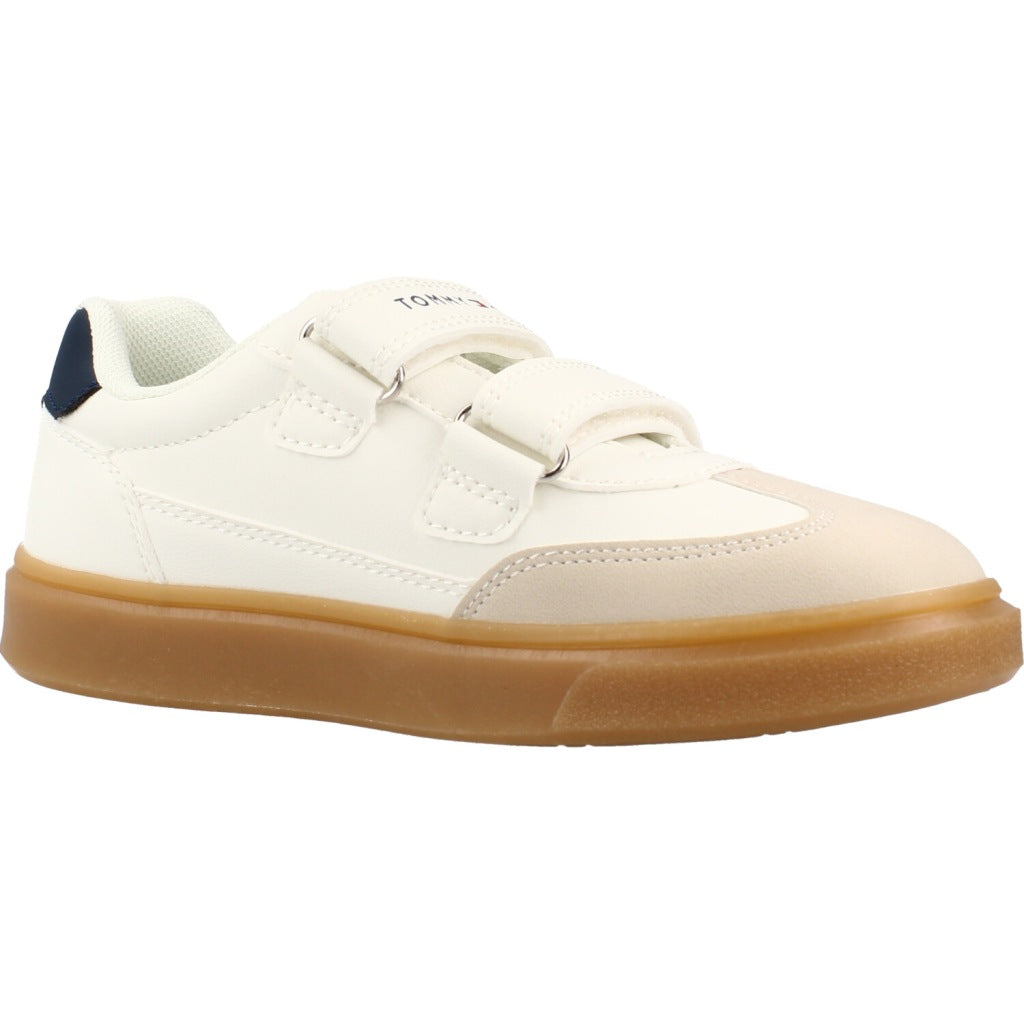TOMMY HILFIGER LOW CUT VELCRO SNEAKER en color BLANCO (5)
