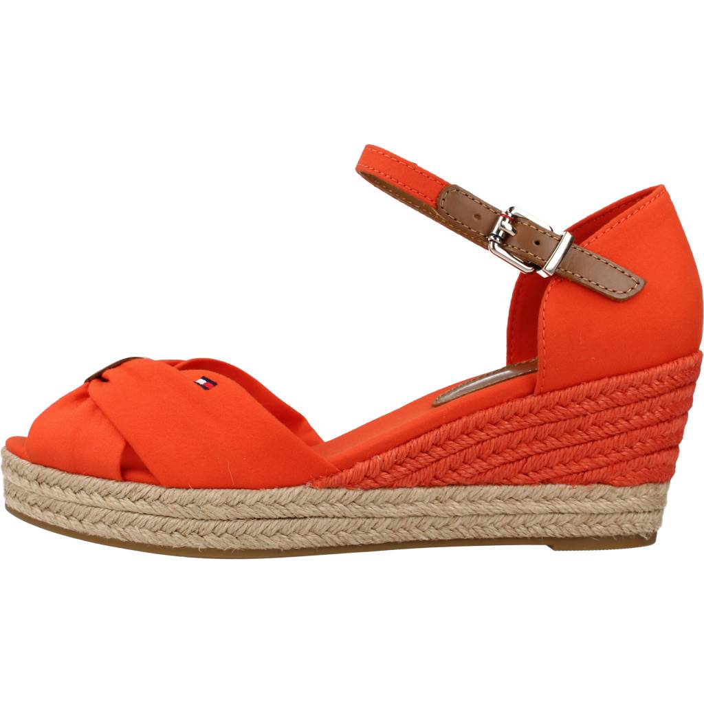 TOMMY HILFIGER BASIC OPEN TOE MID WEDGE en color ROJO (2)