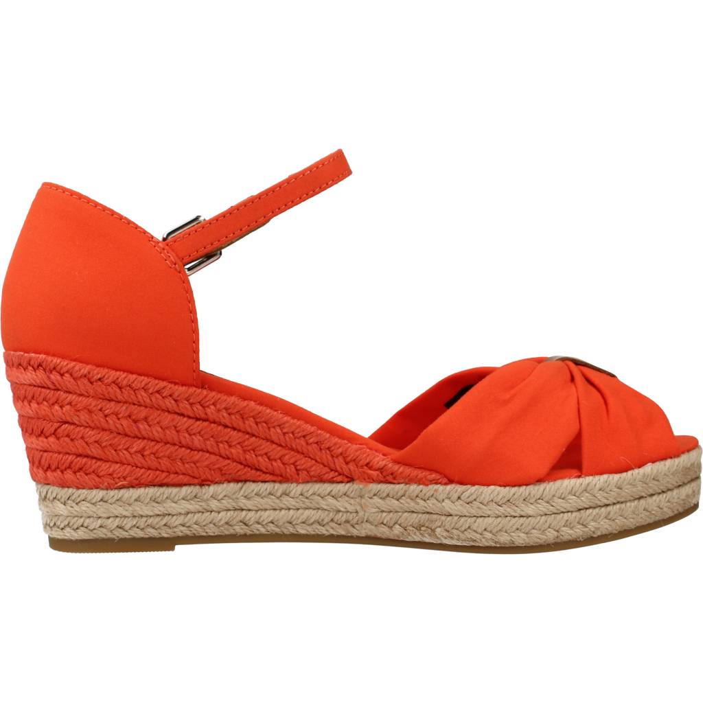 TOMMY HILFIGER BASIC OPEN TOE MID WEDGE en color ROJO (4)