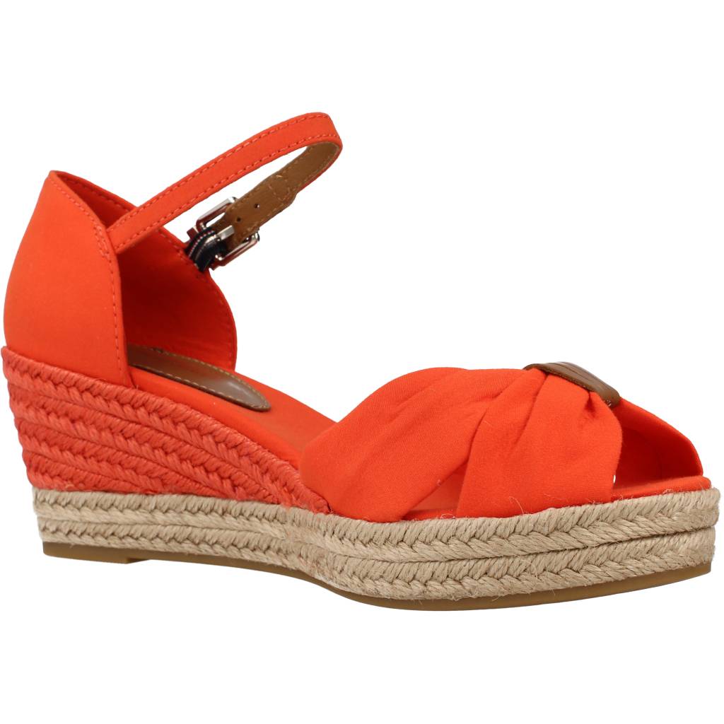 TOMMY HILFIGER BASIC OPEN TOE MID WEDGE en color ROJO (5)