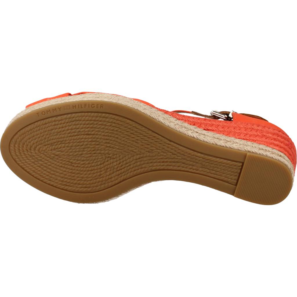 TOMMY HILFIGER BASIC OPEN TOE MID WEDGE en color ROJO (6)