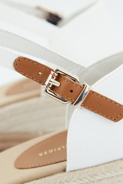 TOMMY HILFIGER BASIC OPEN TOE MID WEDGE en color BLANCO (4)