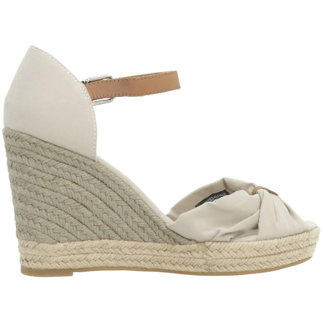 TOMMY HILFIGER BASIC OPEN TOE HIGH WEDG en color BEIS (4)