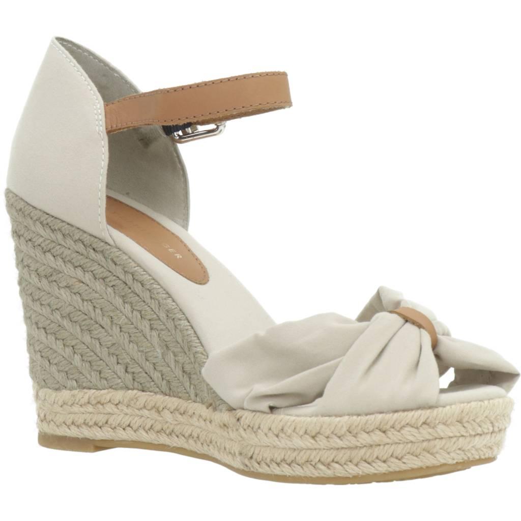 TOMMY HILFIGER BASIC OPEN TOE HIGH WEDG en color BEIS (5)