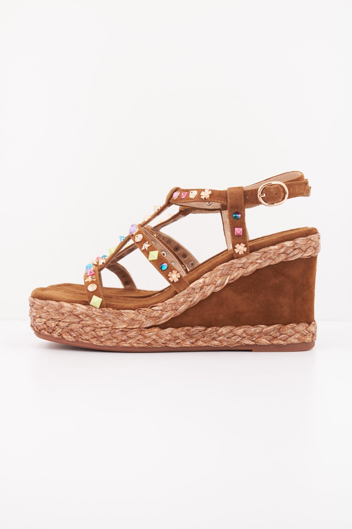 ALMA EN PENA SANDALIA PLATAFROMA SUEDE en color MARRON (1)