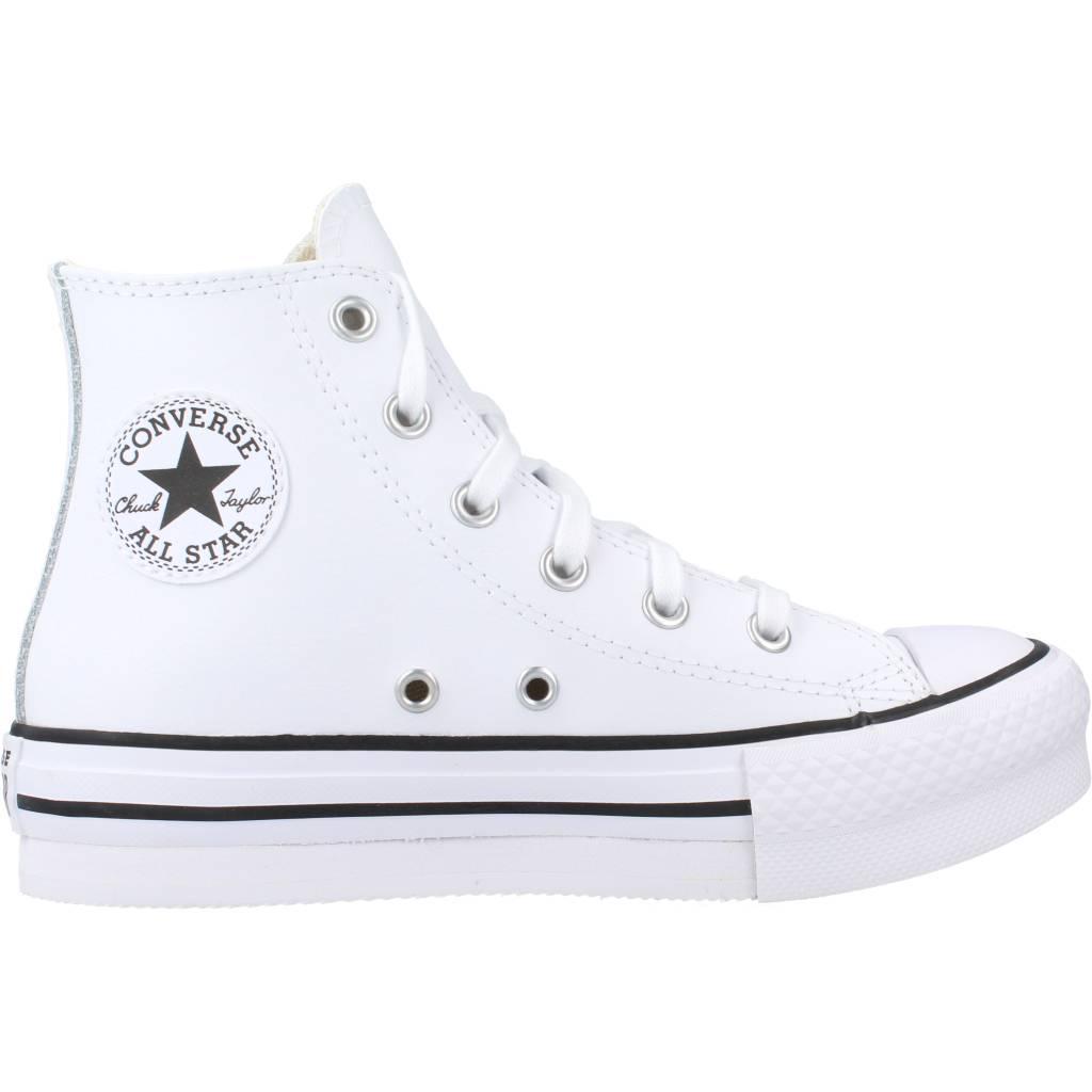CONVERSE CHUCK TAYLOR ALL STAR LIFT PLATFORM LEATHER en color BLANCO (4)