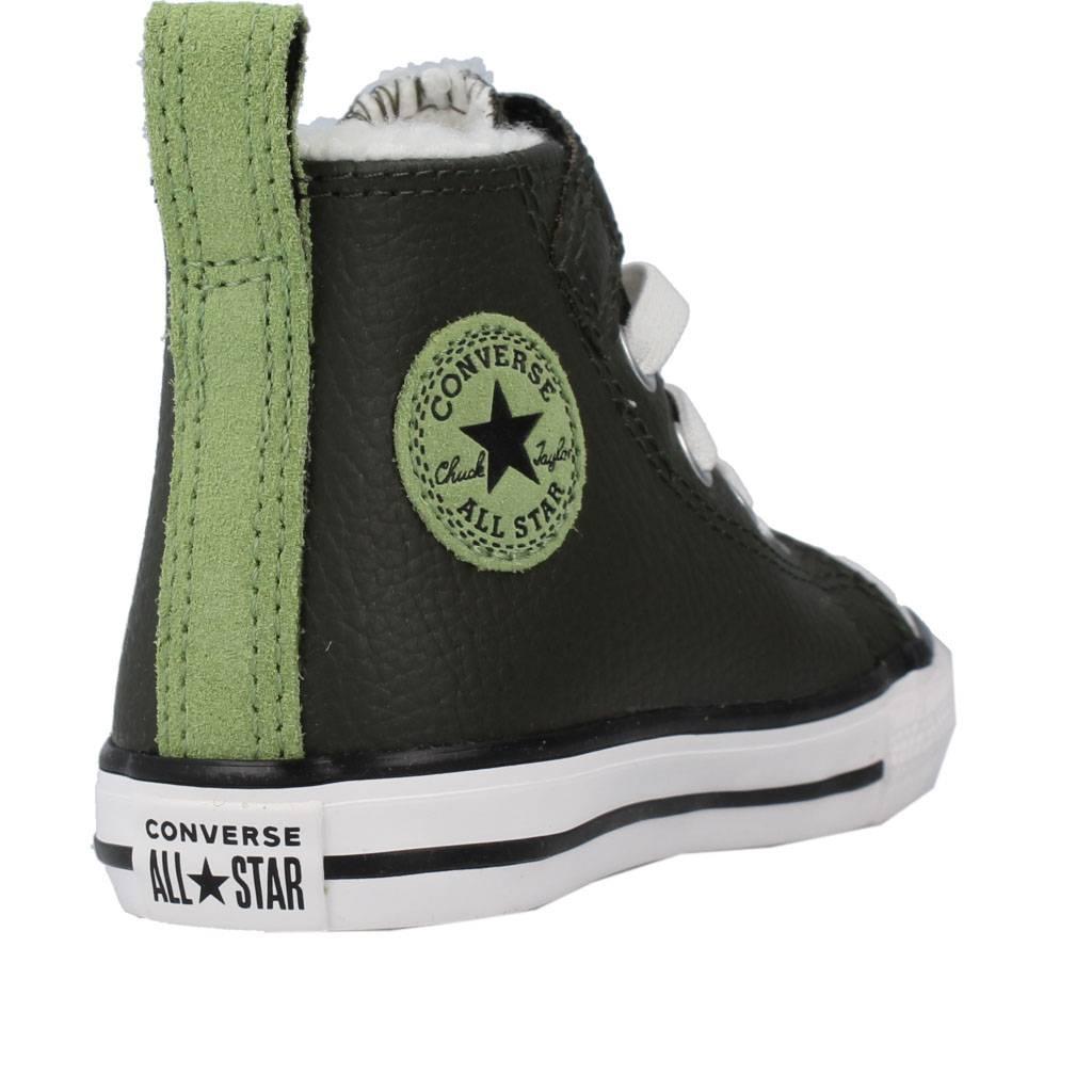 CONVERSE EASY-ON LINED LEATHER en color VERDE (3)