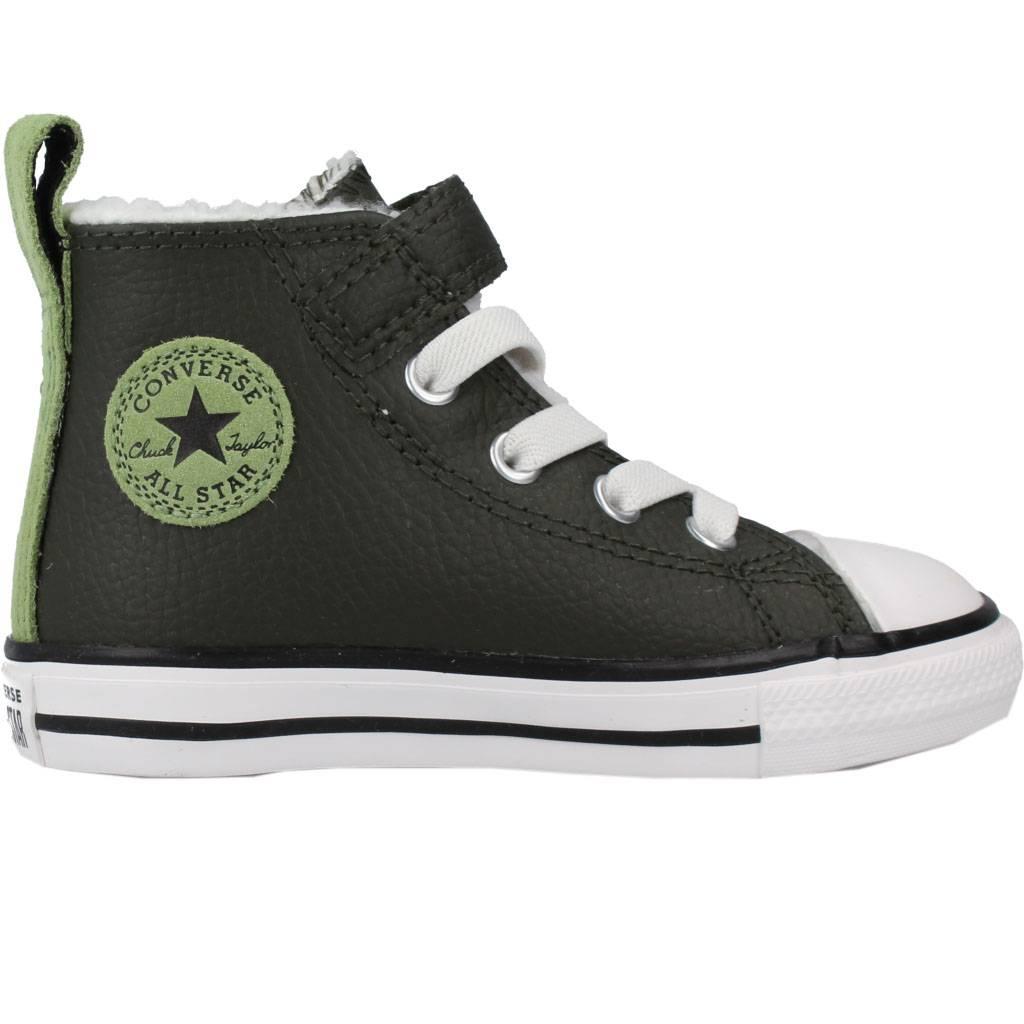 CONVERSE EASY-ON LINED LEATHER en color VERDE (4)