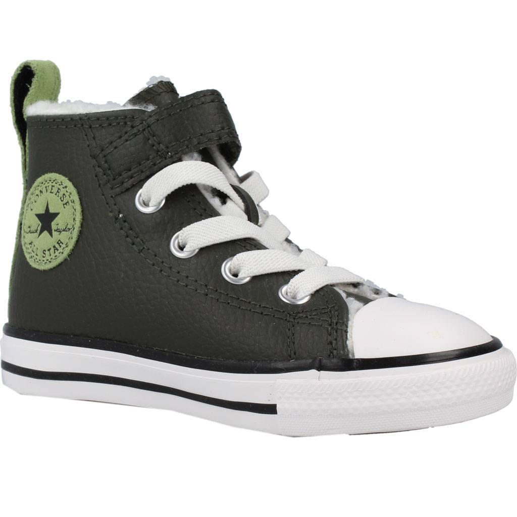 CONVERSE EASY-ON LINED LEATHER en color VERDE (5)