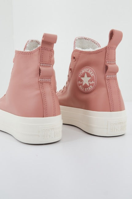 CONVERSE LIFT PLATFORM LINED LEATHER en color ROSA (4)