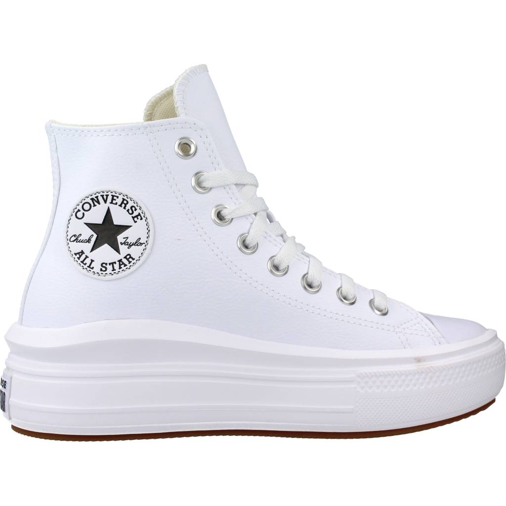 CONVERSE CHUCK TAYLOR ALL STAR MOVE PLATFORM FUNDATIONAL LEATHER en color BLANCO (4)