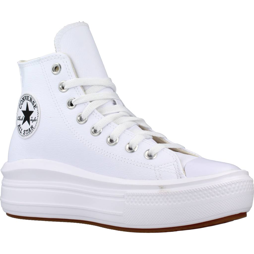 CONVERSE CHUCK TAYLOR ALL STAR MOVE PLATFORM FUNDATIONAL LEATHER en color BLANCO (5)