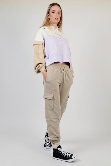 CONVERSE FASHION KNIT CARGO JOGGER en color MARRON CLARO (3)