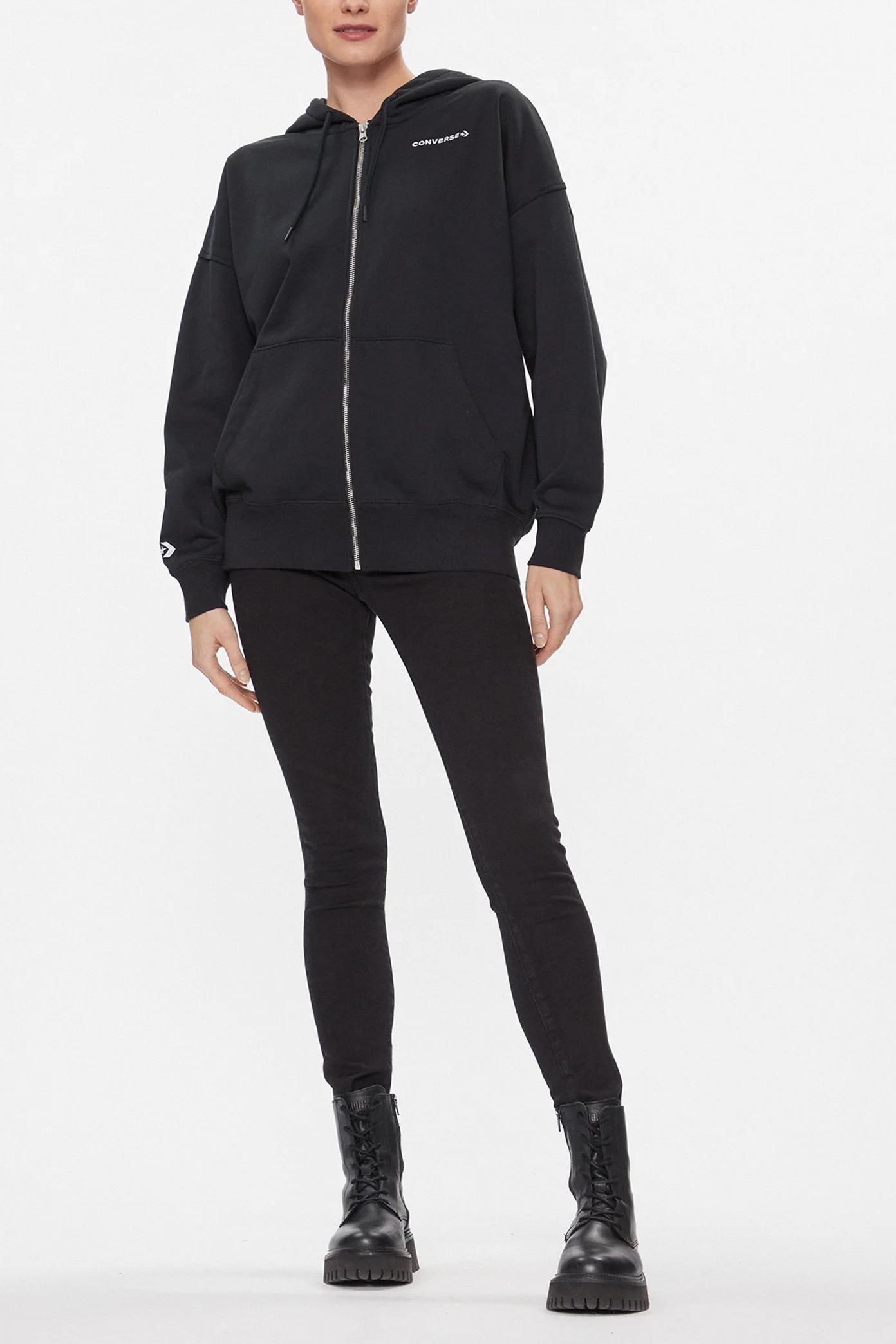CONVERSE OVERSIZED FULL-ZIP HOODIE en color NEGRO (4)