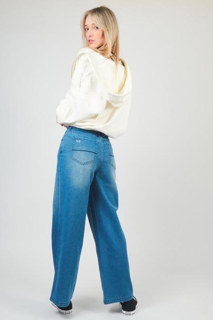 CONVERSE DENIM WIDE LEG PANT en color AZUL (4)
