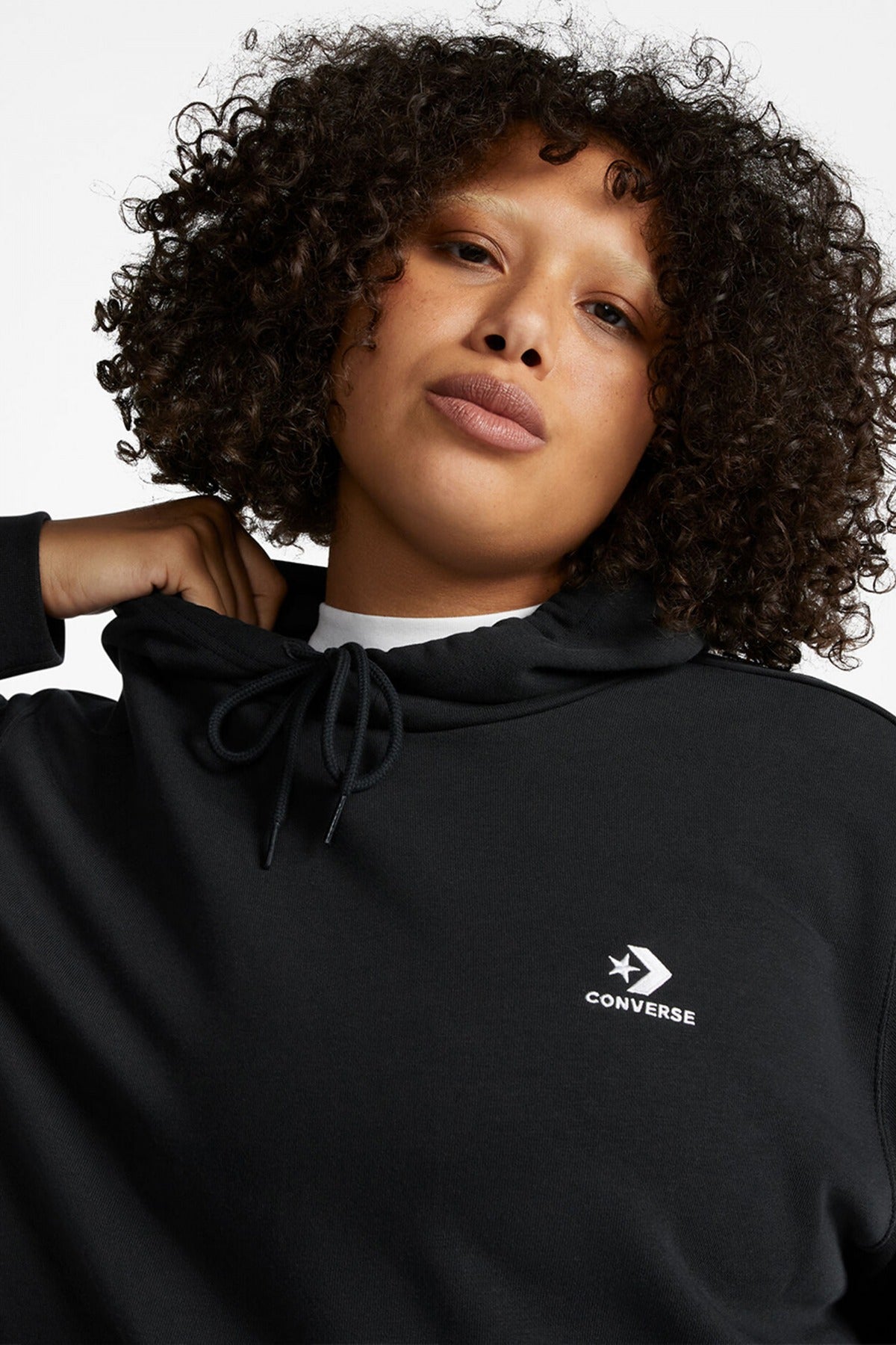 CONVERSE STAR CHEVRON HOODIE FT en color NEGRO (3)