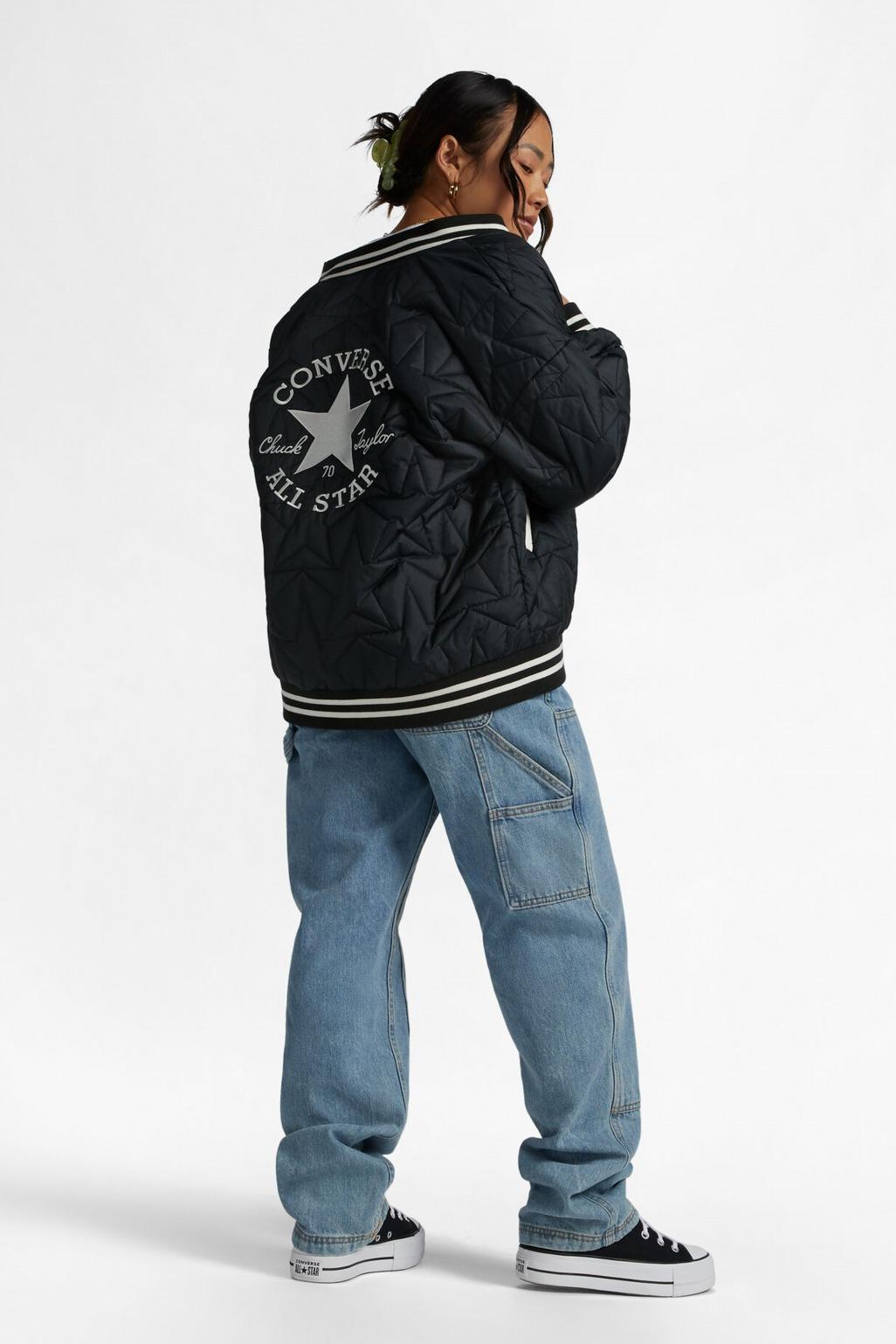 CONVERSE PADDED BASEBALL JACKET en color NEGRO (4)
