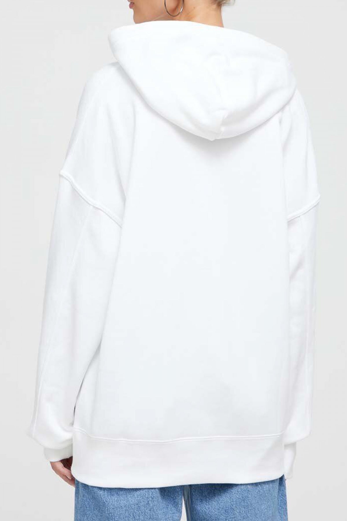 CONVERSE WORDMARK FLEECE HOODIE EM en color BLANCO (4)