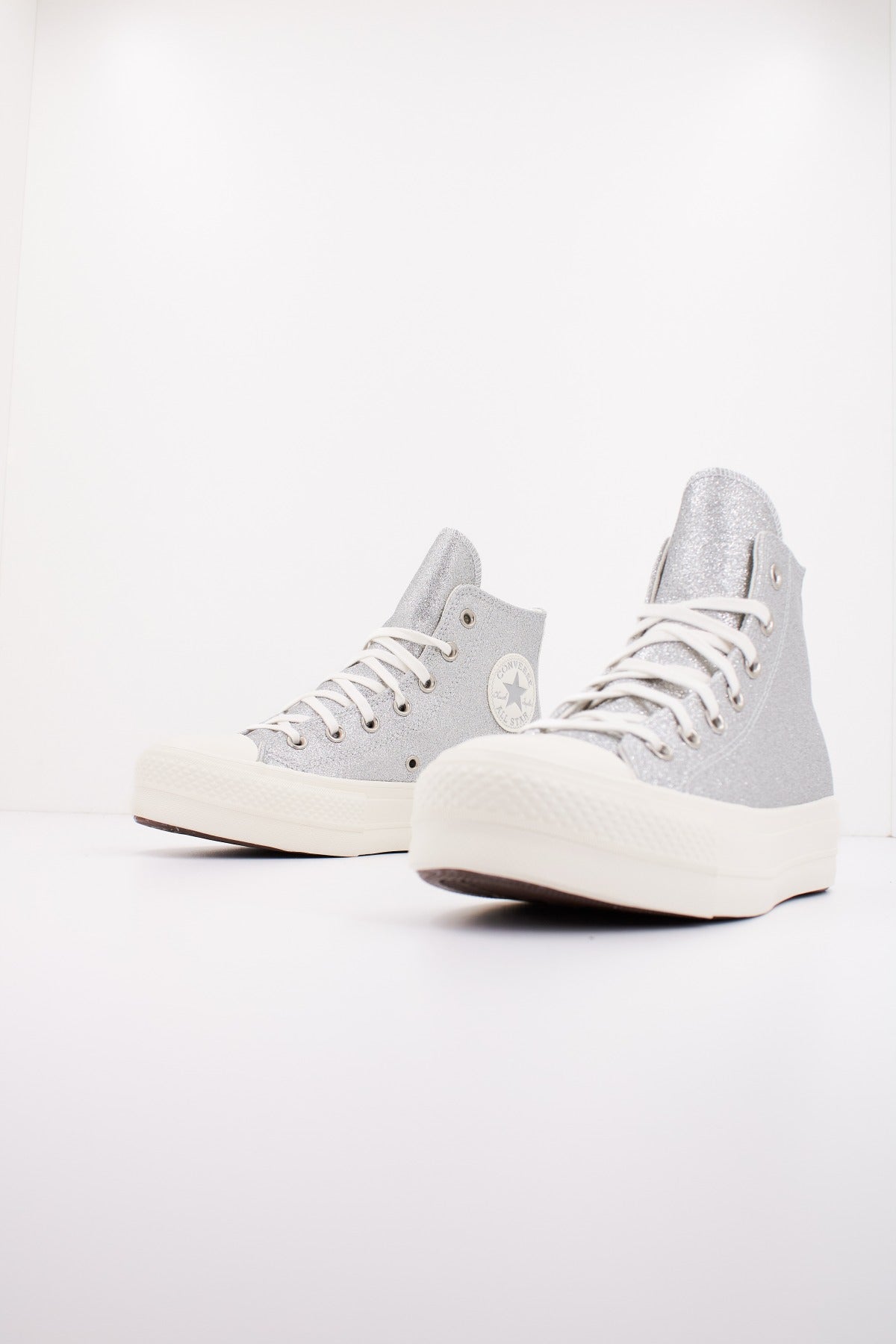 CONVERSE CHUCK TAYLOR ALL STAR LIFT PLATFORM GLITTER en color PLATA (2)