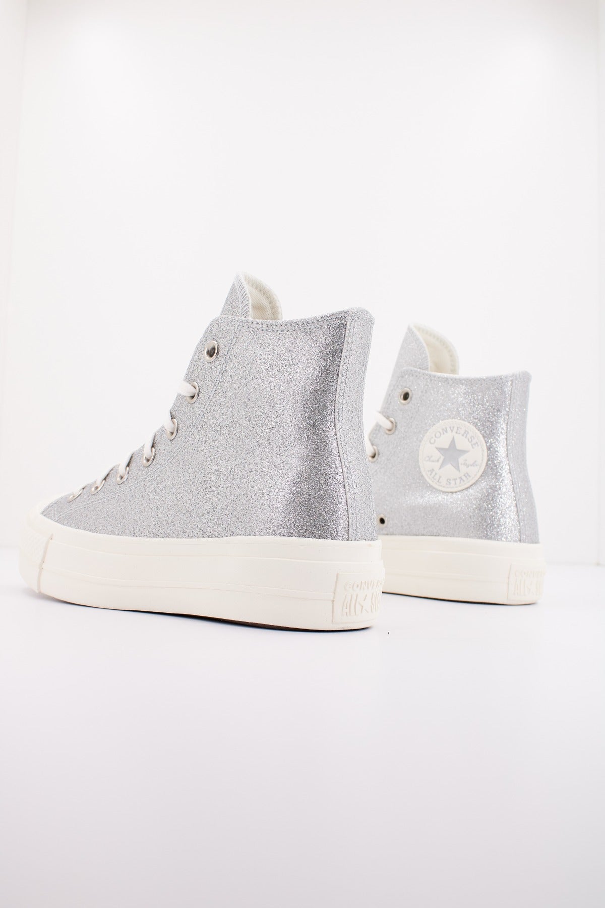 CONVERSE CHUCK TAYLOR ALL STAR LIFT PLATFORM GLITTER en color PLATA (3)