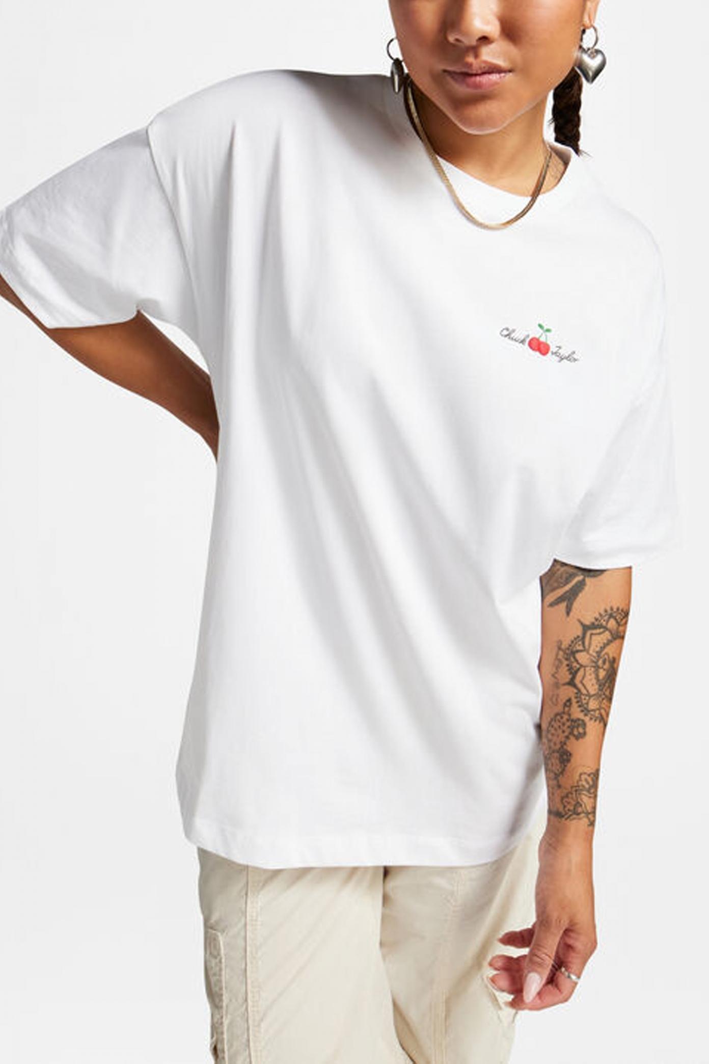 CONVERSE OVERSIZED CHERRY T-SHIRT en color BLANCO (1)