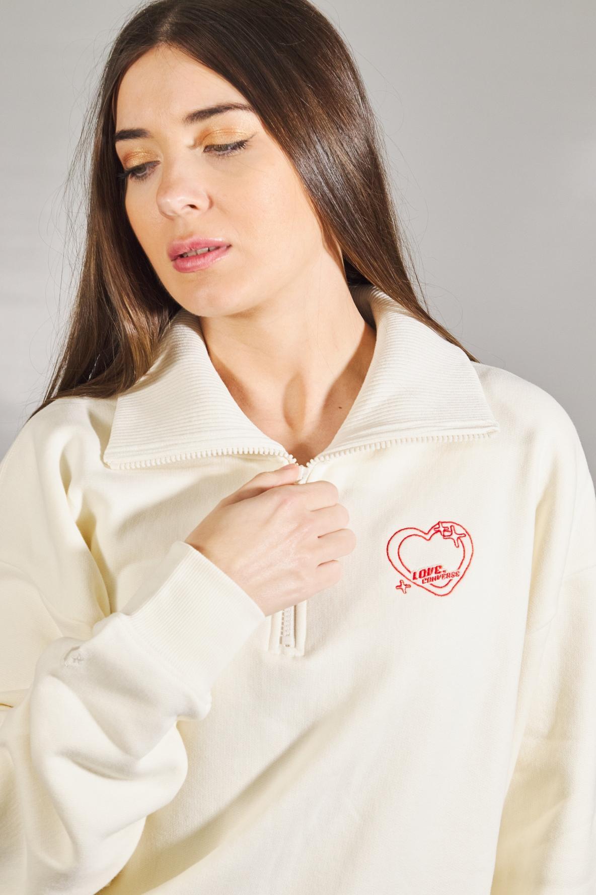 CONVERSE BEMYK / ZIP SWEATER en color BEIS (4)