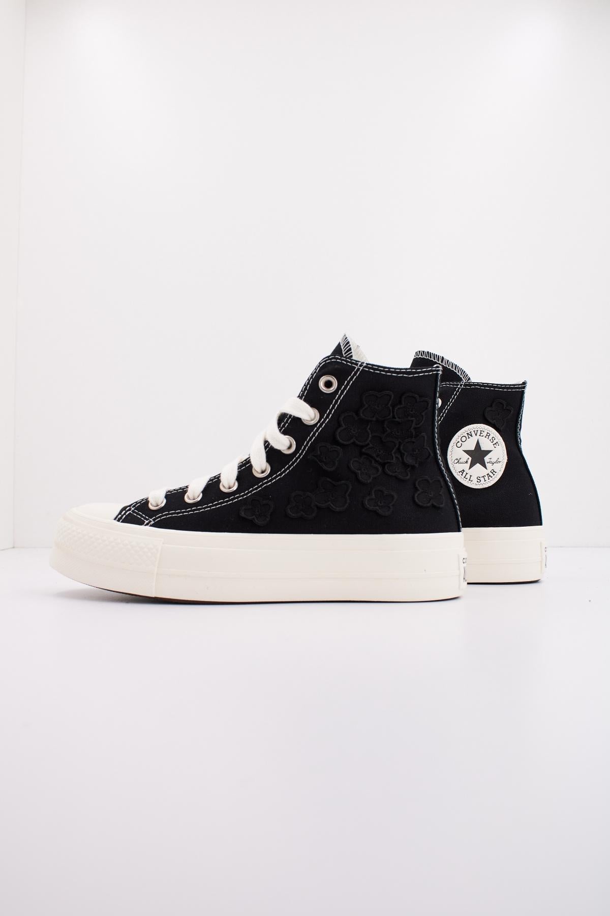 CONVERSE CHUCK TAYLOR ALL STAR LIFT D FLOWERS en color NEGRO (1)