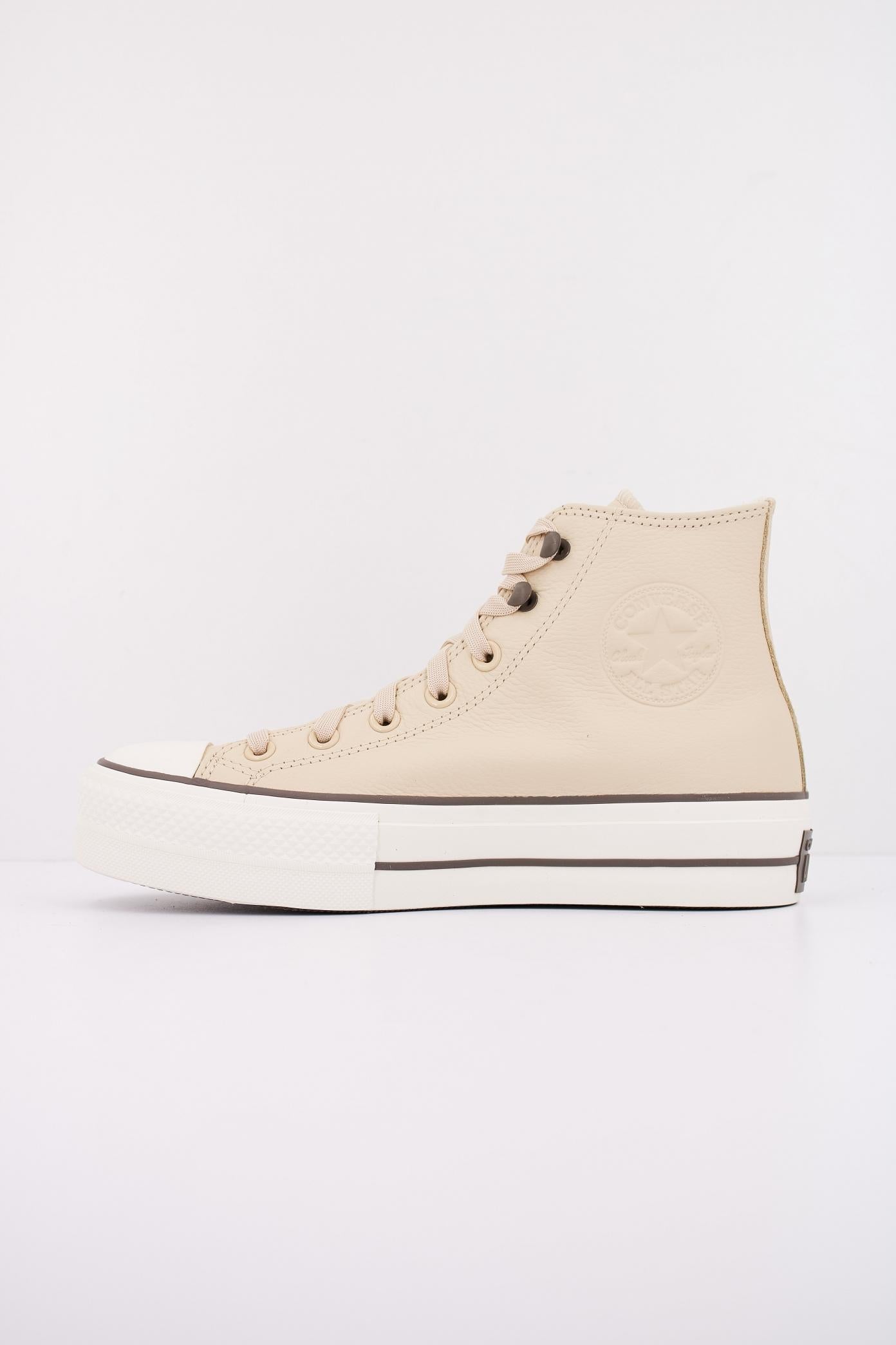 CONVERSE CHUCK TAYOR ALL STAR LIFT PLATFORM WEATHERIZED LEATHER en color BEIS (1)