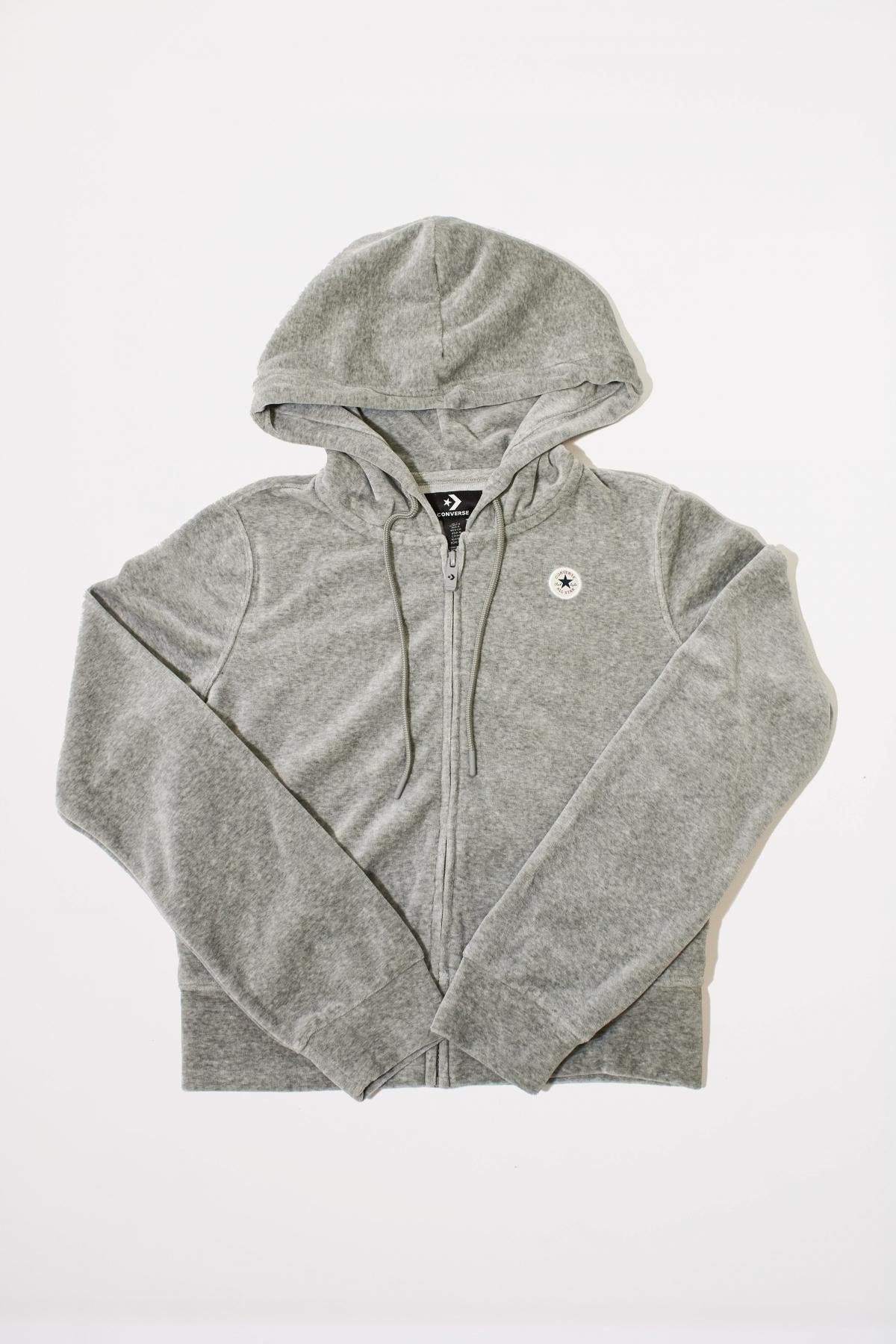 CONVERSE CHUCK HOODIE VELOUR en color GRIS (1)