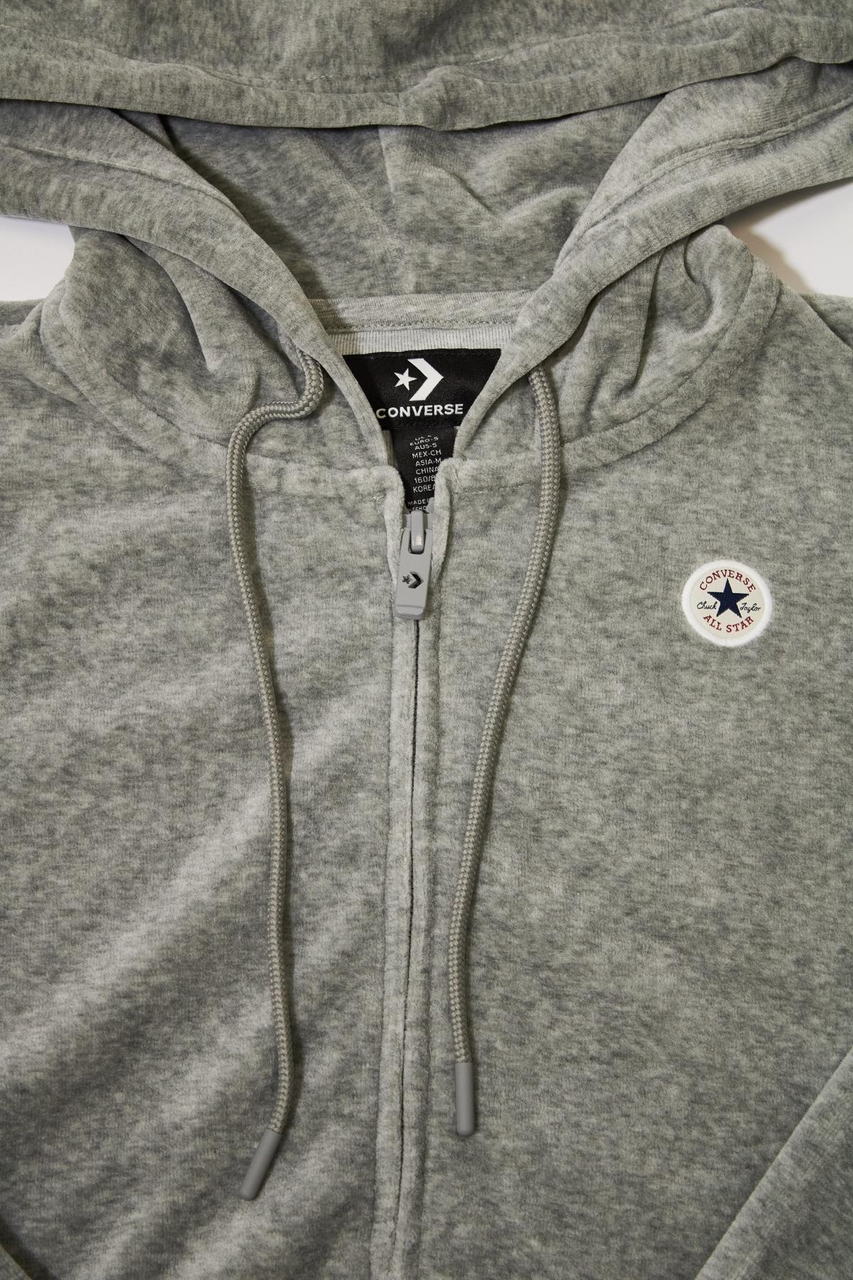 CONVERSE CHUCK HOODIE VELOUR en color GRIS (4)