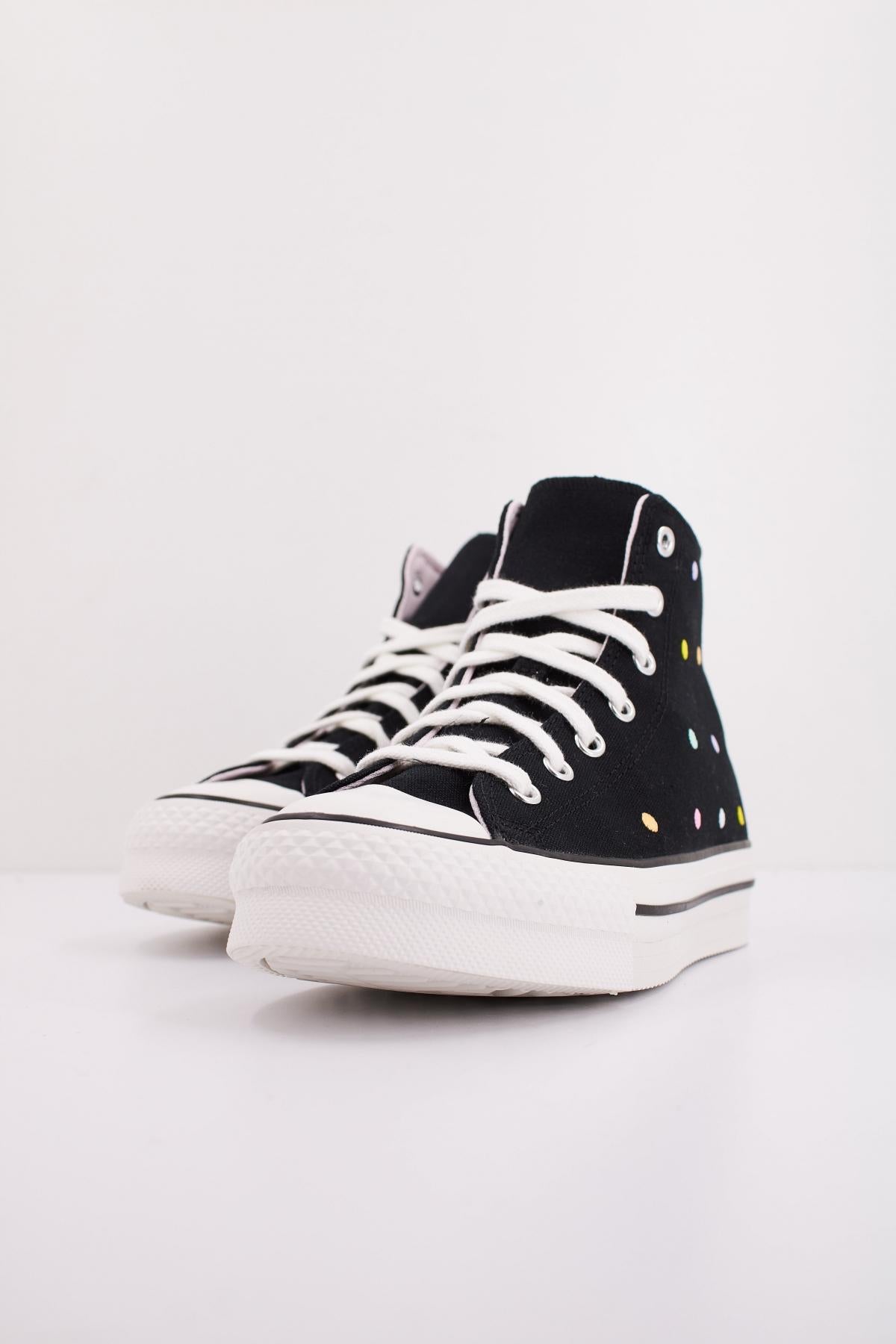CONVERSE Chuck Taylor All Star Lift Polka Dots Platform en color NEGRO (2)