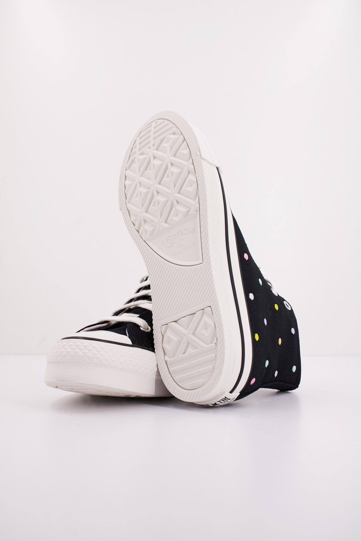 CONVERSE Chuck Taylor All Star Lift Polka Dots Platform en color NEGRO (5)