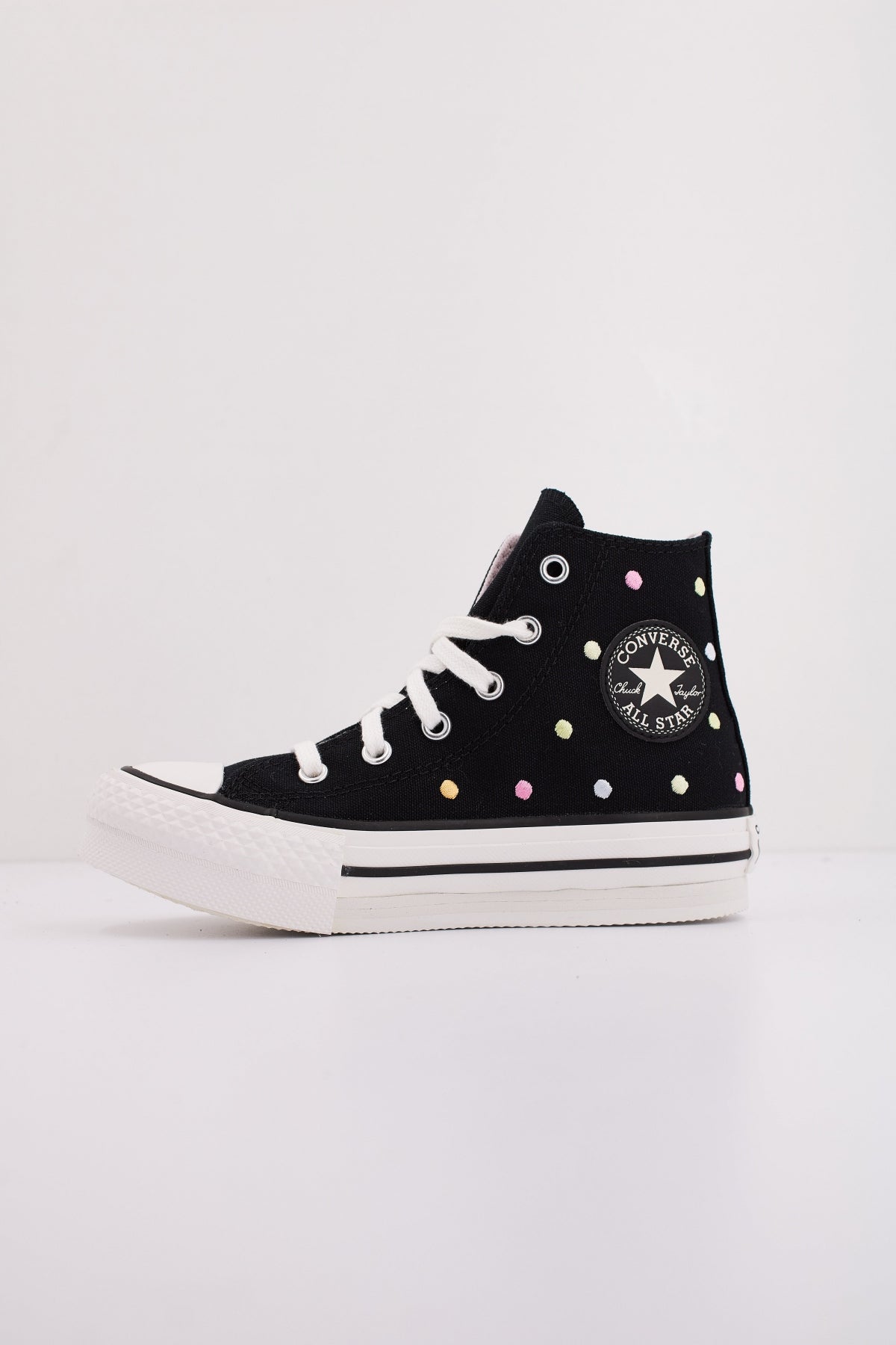 CONVERSE CHUCK TAYLOR ALL STAR LIFT EMBROIDERED POLKA DOTS PLATFORM en color NEGRO (1)