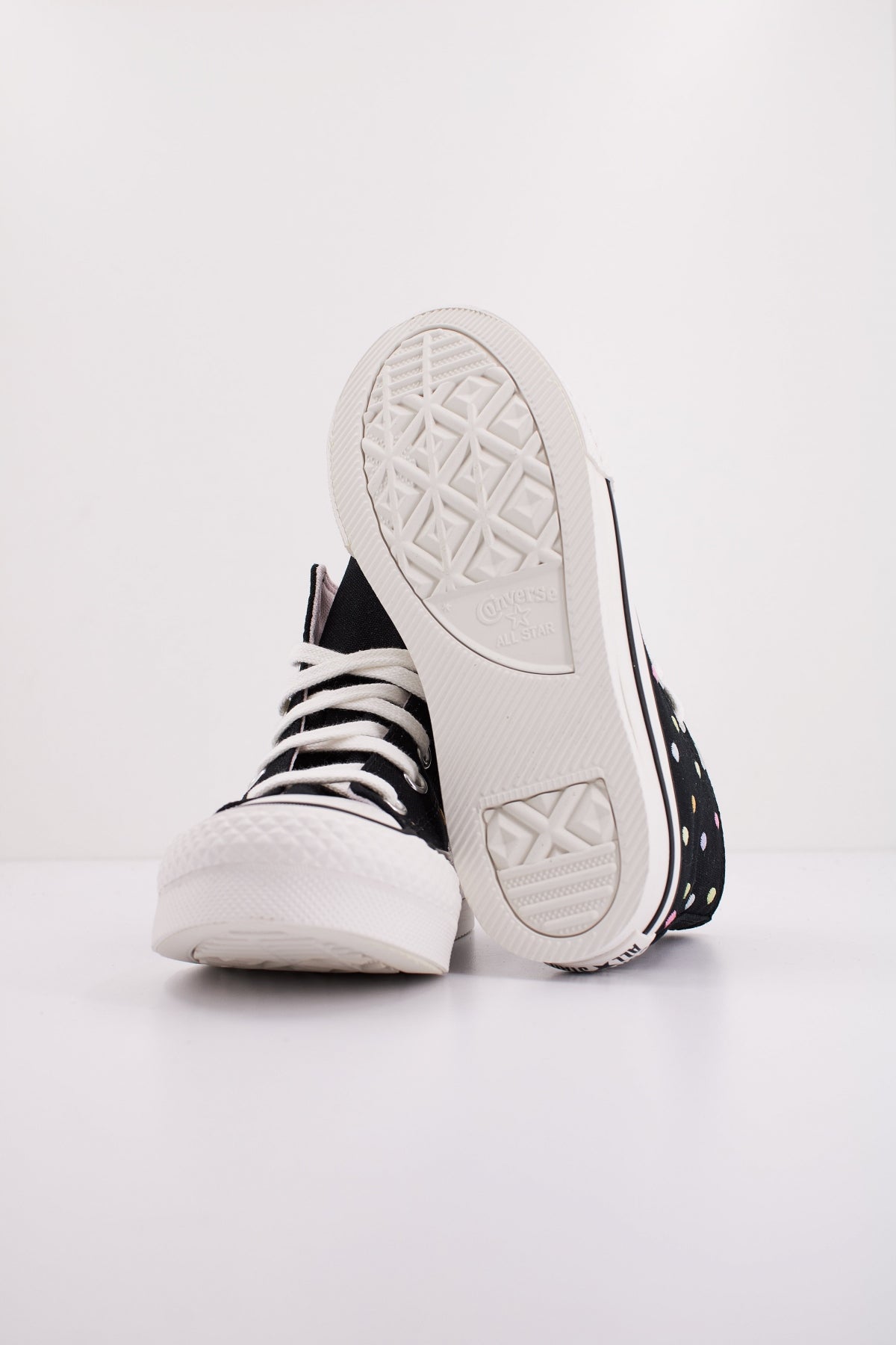 CONVERSE CHUCK TAYLOR ALL STAR LIFT EMBROIDERED POLKA DOTS PLATFORM en color NEGRO (5)