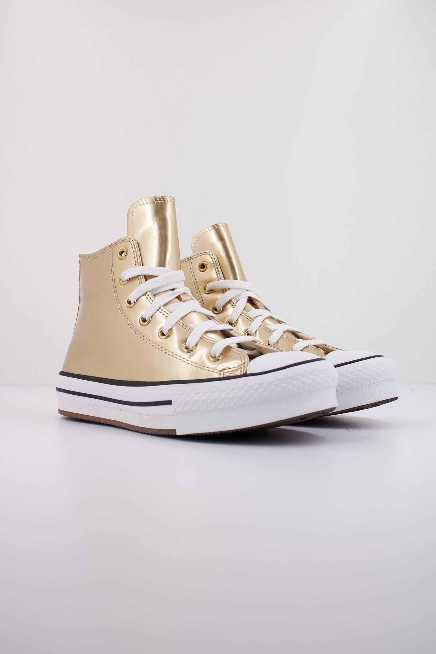 CONVERSE CHUCK TAYLOR ALL STAR EVA LIFT PLATFORM METALLIS en color ORO (2)