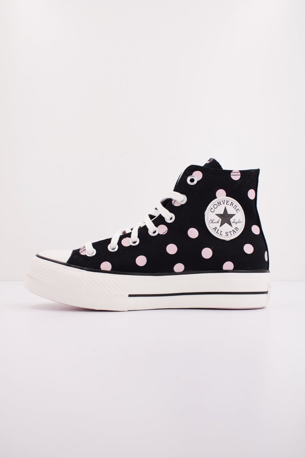CONVERSE CHUCK TAYLOR ALL STAR LIFT PLATFORM POLKA DOTS en color NEGRO (1)