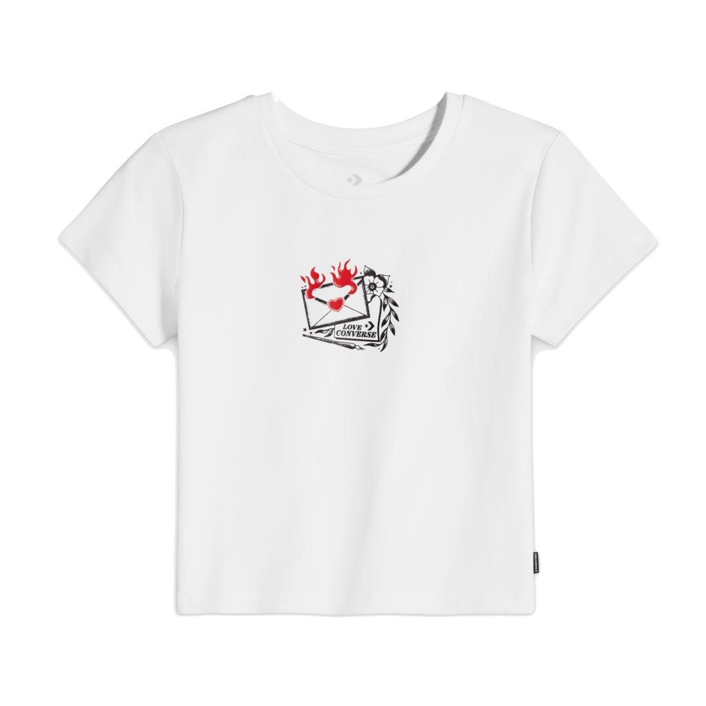 CONVERSE LOVE LETTER T-SHIRT en color BLANCO (4)