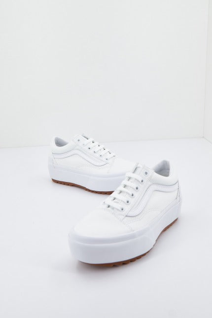 VANS UA OLD SKOOL STACKED en color BLANCO (1)
