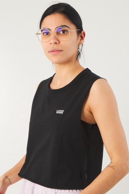 VANS JUNIOR V MUSCLE T-SHIRT en color NEGRO (2)