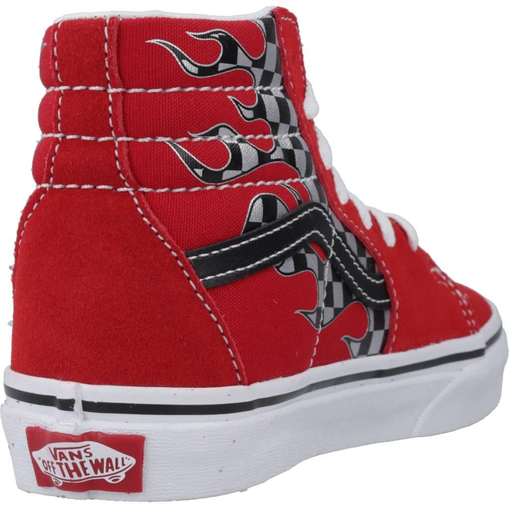 VANS SK-HI REFLECT CHECK FLAME en color ROJO (3)