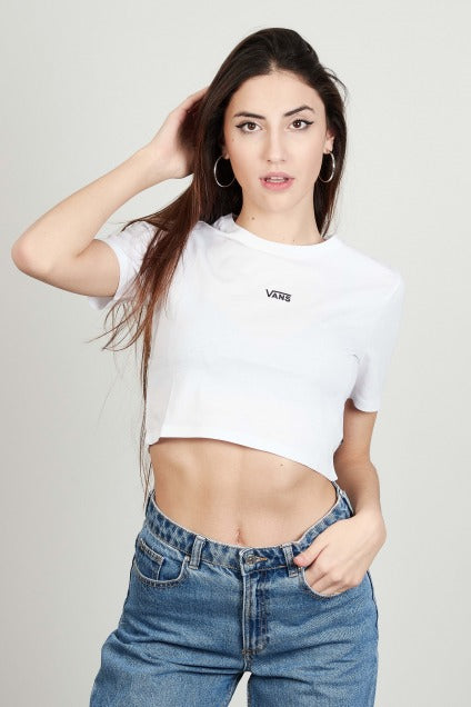 VANS FLYING V CROP CREW en color BLANCO (2)